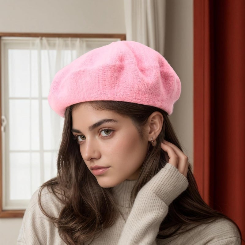 AURORAAEGIS French Beret Hats for Women - Classic Wool Beret Hats Soft Knit Winter Cloche for Daily Outfits - Image 4
